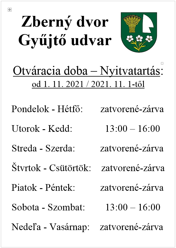 Zberný dvor - Gyűjtő udvar