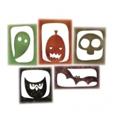 SIZZIX Vyrezávacie kovové šablóny Thinlits - Strašidlá (5ks)