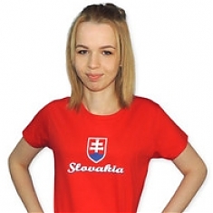 Tričko SLOVAKIA červené dámske