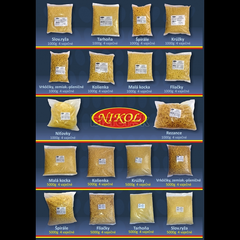 Cestoviny - produktový list