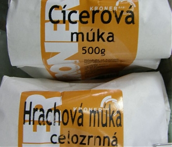 celozrnná múka hrachová, cícerová