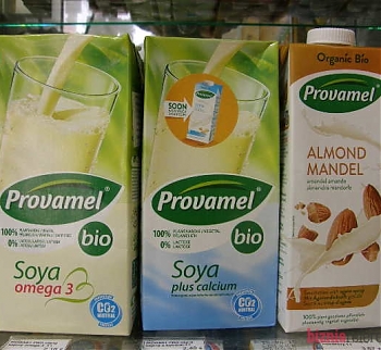 Sójové mlieko omega 3, sójové mlieko obohatené o vápnik, mandľové mlieko