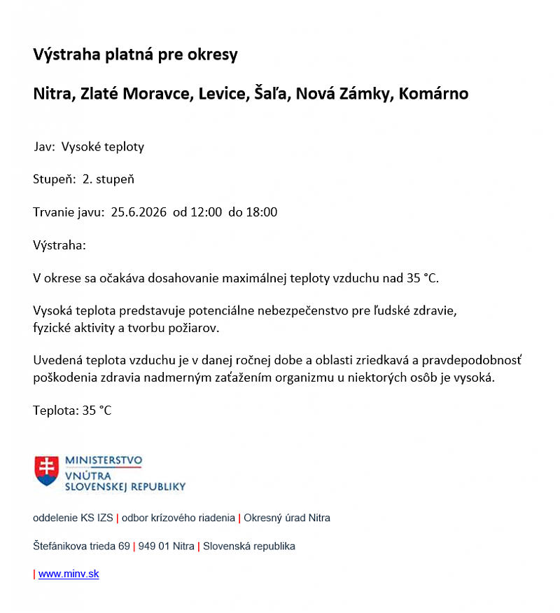 Másodfokú hőségriasztás !!