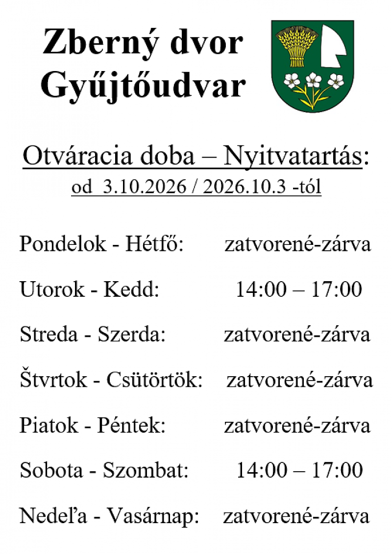 Zberný dvor - Gyűjtőudvar