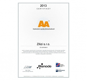 CERTIFIKÁT KVALITY