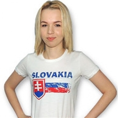 Tričko SVK vlajka biele dámske