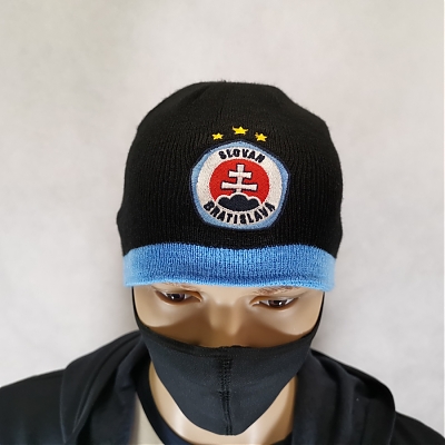 ŠK Slovan Zimná čiapka čierno-belasá Sr/Jr