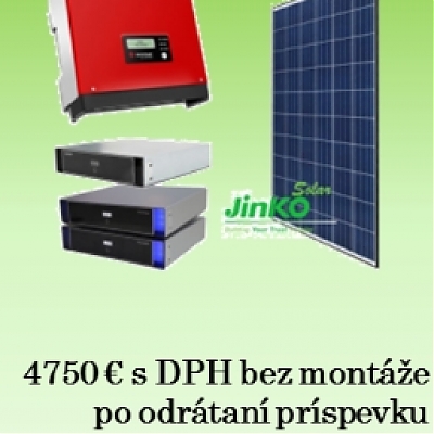 Hybridný fotovoltický set 1: HFVZ:2,7kWp v paneloch, s meničom GOODWE ES 3,6kW a Baterie PylonTech 2,4kWh.