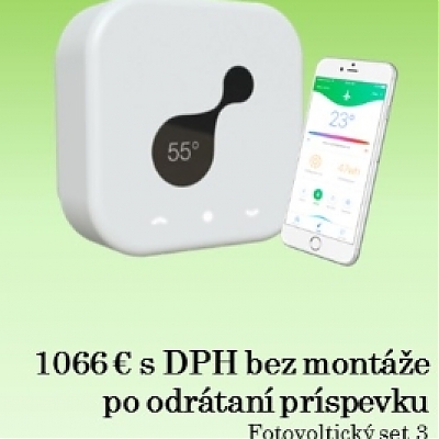 Fotovoltický set 3: na ohrev teplej úžitkovej vody (TUV)