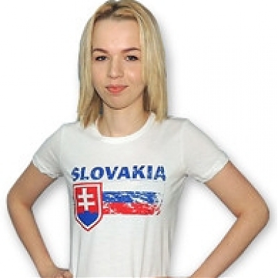 Tričko SVK vlajka biele dámske