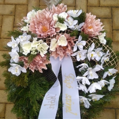 Kombinovaný smútočný veniec Dália