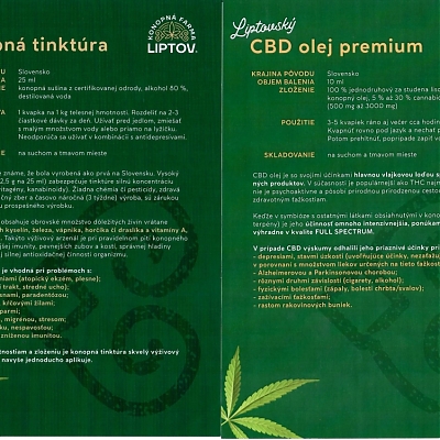 Konopná tinktúra a CBD olej premium