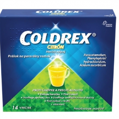 COLDREX Horúci nápoj Citrón, 14 vreciek