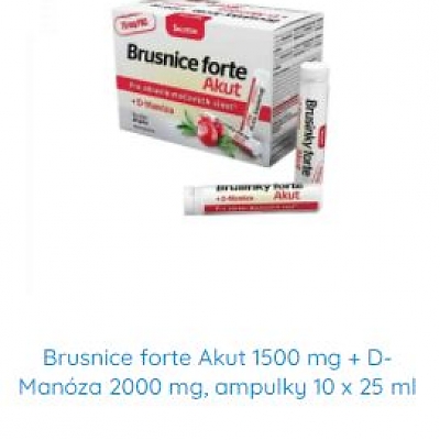 Brusnice forte Akut 1500 mg + D-Manóza 2000 mg, ampulky 10 x 25 ml