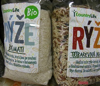 bio - ryža basmati, trojfarebná ryža (čierna, červená a dlhozrnná natural)