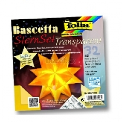 Origami hviezda Bascetta 32 listov 15x15 - žltá