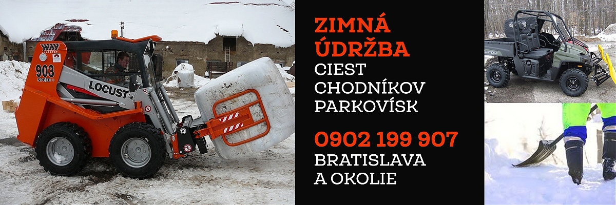 Zimná údržba ciest, parkovísk, chodníkov Bratislava a okolie, odpratávanie snehu, odhŕňanie snehu